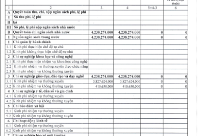 Quyết định về việc công bố công khai quyết toán ngân sách năm 2022 của trường Tiểu học Phù Vân