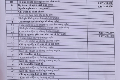 Quyết định về việc công bố công khai dự toán ngân sách năm 2023 của trường Tiểu học Phù Vân